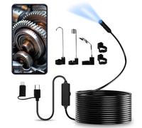 DEWIN Endoscopio Cámara de Inspección,1080P Camara Endoscopica para Movil Endoscopio Camara de Inspeccion con 8 Luces LED Sonda de 8mm para Android/iPhone,Cable Semirrígido 5M (No Necesita WiFi)