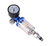 DEWIN Filtro Agua para Aire Comprimido 1/4 '' Regulador de Filtro de Aire Comprimido para Compresor, Separador de Agua Reductor de Presión con Manómetro para Pistolas de Aire Comprimido