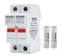 DEWIN Fusible fotovoltaico, 2 polos, 1000 V CC, 32 A, protección contra sobrecarga y cortocircuito.(With 15A PV fuse)