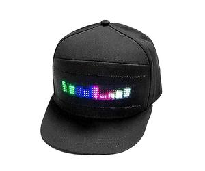 DEWIN Gorra de Béisbol LED, Control de aplicación Bluetooth programable Sombrero LED colorido editable para exteriores, conciertos, carnaval, Navidad, bares, discotecas (NEGRO)