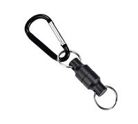 DEWIN Hebilla Magnética, Hebilla Magnética de Acero Inoxidable Pesca con Mosca Clip de Liberación de Red Magnética Soporte Colgante Clip de Cordón Accesorio de Pesca (Single-Negro)