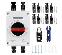 DEWIN Interruptor de desconexión de CC for sistemas solares fotovoltaicos de 2 cadenas 2 salidas interruptor de desconexión impermeable 32 A 1200 V