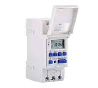 DEWIN Interruptor de Temporizador Programable con Pantalla LCD DC 24V Interruptor Temporizador Interruptor Horario,Repita 16 configuraciones de Encendido y Apagado