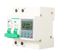 DEWIN Interruptor Temporizador, 2P 63A AC230V sobre y Bajo Voltaje Interruptor de Sincronización Ajustable Inteligente Disyuntor de Tiempo