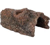 DEWIN Kit de Decoraciones de Roca de Reptiles, Cueva de Corteza de Árbol de Simulación De Reptiles de Resina de Anfibios Reptil Ocultar Cueva Paisaje para Lagarto Escorpión 15.5x10x8cm