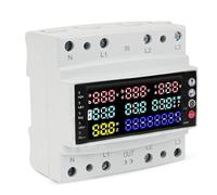 DEWIN Medidor de Consumo Electrico Trifásico 230V, Contador de Energía Multifuncional Medidor de Consumo de Voltaje Corriente carril DIN con Protección Contra Sobretensión Subtensión Sobrecorriente
