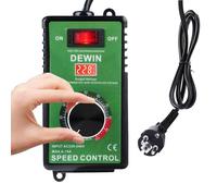 DEWIN Regulador de Voltaje,AC 220V 15A 4000W SCR Regulador de Voltaje electrónico Gobernador Atenuador Termostato Motor Controlador de Velocidad del Ventilador