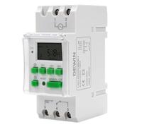 DEWIN Temporizador 220V AC Interruptor Horario Temporizador LCD Portátil Programador Eléctrico Digital Diario Semanal Tipo Carril DIN,16 Programas de Encendido y Apagado