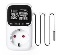 DEWIN Termostato con Sonda, Toma Temporizador Termostato Regulador de Temperatura Digital Toma con Sonda