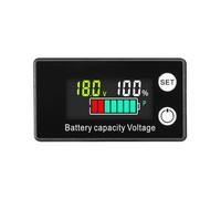 DEWIN Voltímetro Digital, Monitor de Capacidad de Batería LCD Medidor de Voltaje de Nivel de Batería con Alarma para Automóviles y Barcos DC 8V-100V Probador para Li-ion Lifepo4, plomo y ácido