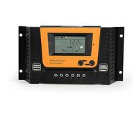 DewinLVD Controlador de Carga Solar, Controlador de Cargador Solar con Pantalla LCD 5V 2A Doble Puerto USB Panel Solar Inteligente Controlador Solar 12V 24V 36V 48V
