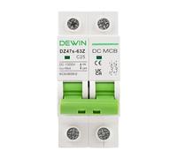 DewinLVD Disyuntor DC, Pequeño Disyuntor Fotovoltaico Interruptor Automático Magnetotérmico DC1000V 25A 40A Gris-Verde