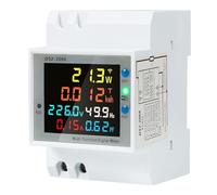 DewinLVD Medidor de Potencia 6 en 1, Medidor de Energía Digital 1 fase 2 hilos con Pantalla LCD, Contador de Corriente Voltímetro Carril DIN Kwh Meter AC AC40-300V 100A