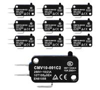 DewinLVD Paquete de 10 micro interruptores de finalización de recorrido con botón autorestaurante de 3 pines microinterruptores táctiles 10 A 250 VAC CMV10-001C2