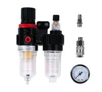 DewinLVD Regulador de Presion de Compresor Aire, 1/4" Presostato Compresor Aire, Aceite para Compresor de Aire, Separador de Agua del Aceit con Manómetro para Compresor y Herramientas de Aire
