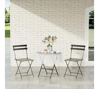 DEWINNER Conjunto de Mesa y sillas, Plegable, Conjunto de Mesa y sillas de jardín de Tres Piezas, 1 Mesa y 2 sillas, con Mantel Impermeable, Conjunto de Muebles de balcón