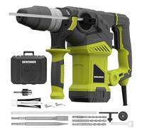 DEWINNER Martillo Percutor SDS-Plus,1500 W, 6 velocidades, 850RPM, 4400BPM, 5.5J, embrague de seguridad y tecnología antivibración, 3 funciones, incluye organizador, cincel y broca de 32mm