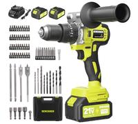 DEWINNER Taladro Atornillador Inalámbrico para Batería Makita de 21V 2 * 4,0 Ah Baterías,130 Nm Taladro Percutor Bateria,20+3 Configuraciones de Par,2 Velocidades, LED,76 Accesorios y Maletín