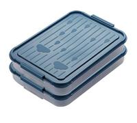 Dewireaey Caja de Almacenamiento para Dumplings | Almacenamiento para con Cierre de Tapa | Hermético Apilable Caja Bandeja Contenedor para Horneada Muffin Dumpling Donut Pastel Cupcake | Cocina