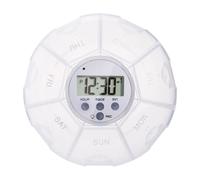 Dewireaey Dispensador Eléctrico de Pastillas - Organizador De Medicamentos Con Alarma Y Luz LED,7 Compartimentos, Caja Organizadora Para Suplementos Y Productos De Salud