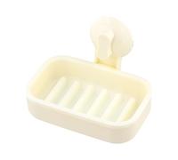 Dewocke Jabonera Baño, Estante para Ducha para Jabón en Plástico, Jabonera para Ducha Sin Taladro, Accesorios de Baño, Montaje en Pared, Desmontable, para Baño y Cocina (Beige)