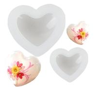 Dewocke Moldes de Silicona para Velas, Molde en Forma de 3D Corazón, Moldes para Hacer Velas, Aromaterapia, Jabón Hecho a Mano, Chocolate, Decoración de Pasteles, Manualidades Creativas