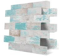 DEWOO Azulejos Adhesivos Panele Decorativo Revestimiento de Paredes PVC Baldosas Laminas Racholas Cocina baño,Cielo Azul (10-Piezas 34 x 29cm)