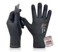 DEX FIT Guantes anticorte Cru953H, ANSI A9, EN388 4X44F, sin fibra de vidrio, Power Grip de nitrilo espumado (base agua), ajuste 3D, táctiles, lavables, 13-gauge; Blackgrey L 1 Pair