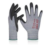 DEX FIT Guantes de Trabajo FN330, Ajuste Cómodo Elástico 3D, Buen Agarre, Recubrimiento de Espuma Duradero de Nitrilo, Táctil, Fino y Ligero, Lavable en la Lavadora, Gris 11 (XXL) 12 Pares