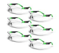 DEX FIT SG210 Gafas de Seguridad; Protección Ocular Z87, Resistentes a la Niebla y a los Arañazos, Ajustables, para Hombres y Mujeres, con Protección UV, 6 Pares