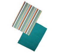Dexam Juego de 2 paños de Cocina de algodón Reciclado a Rayas, Color Verde Azulado