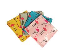 Dexam Juego de 4 servilletas de flamenco, multicolor, algodón, multicolor