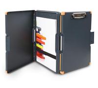 Dexas Duo Clipcase, diseño de portapapeles de doble cara, portapapeles portátiles de 13 x 10 pulgadas, gris/naranja, combina estilo y funcionalidad, suministros de oficina para enfermería, escuela,