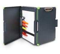 Dexas Duo Clipcase, diseño de portapapeles de doble cara, portapapeles portátiles de 13 x 10 pulgadas, gris/verde, combina estilo y funcionalidad, suministros de oficina para enfermería, escuela,