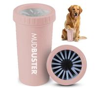 Dexas MudBuster - Limpiador de patas de perro grande en rubor, se adapta a patas de 6,4 a 8,9 cm de ancho, limpiador portátil para patas embarradas, taza limpiadora de patas de perro con cerdas suaves