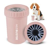 Dexas MudBuster - Limpiador de patas de perro mediano en rubor, lavadora portátil para patas fangosas, taza de limpieza de pies de perro con cerdas de silicona suaves, lavadora de patas de mascotas de