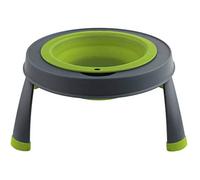 Dexas Popware for Pets - Comedero Individual Elevado para Mascotas, Grande, Gris/Verde