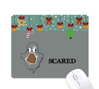 Dexbo Gris Fantasma Aterrador Miedo emocion Mouse Pad Juego Navidad Oficina Mat Almohadilla de Goma