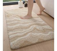 DEXI Alfombra Bañera Antideslizante 61 x 110 cm, Alfombrilla Baño Absorbente, Microfibra de Secado Rápido, Lavable Alfombras para Ducha, Lavabo, Fregadero, Beige