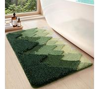 DEXI Alfombra Baño 40 x 60 cm, Alfombra Bañera Antideslizante y Absorbente, Suave y Cómoda, Alfombrilla Lavables para Ducha, Bañera, Verde Bosque