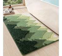 DEXI Alfombra Baño 60 x 110 cm, Alfombra Bañera Antideslizante y Absorbente, Suave y Cómoda, Alfombrilla Lavables para Ducha, Bañera, Verde Bosque