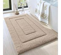 DEXI Alfombra Baño Antideslizante 50 x 80 cm, Alfombrilla Baño Súper Absorbente, Alfombras Bañera de Microfibra Ultra Suave y Cómoda, Lavable a Máquina, Beige