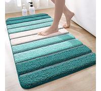 DEXI Alfombra Baño Antideslizante 60 x 110 cm, Alfombrilla Absorbente, Alfombras Lavable a Máquina con Microfibras Suaves de Agua para Bañera, Ducha, Verde