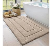 DEXI Alfombra Baño Antideslizante 60 x 110 cm, Alfombrilla Baño Súper Absorbente, Alfombras Bañera de Microfibra Ultra Suave y Cómoda, Lavable a Máquina, Beige