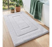 DEXI Alfombra Baño Antideslizante 60 x 90 cm, Alfombrilla Baño Súper Absorbente, Alfombras Bañera de Microfibra Ultra Suave y Cómoda, Lavable a Máquina, Blanco