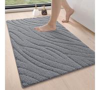 DEXI Alfombra Baño Antideslizante 61 x 92 cm, Súper Absorbente, Lavable a Máquina, Suave y Cómoda de Microfibra Alfombrilla para Bañera, Ducha, Gris Oscuro