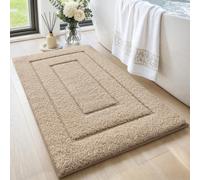 DEXI Alfombra de Baño Antideslizante 40 x 60 cm Beige | Súper absorbente, Microfibra ultrasuave, Lavable a máquina, Ducha, Bañera, Frente al lavabo