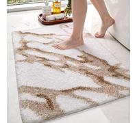 DEXI Alfombra de Baño Antideslizante 60 x 90 cm, Microfibra Súper Absorbente y Suave, Alfombrilla Lavable y Secado Rápido para Ducha o Bañera, Blanco