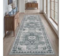 DEXI Alfombra Pasillo 61 x 213 cm, Alfombras Cocina Lavable Antideslizante, Alfombrilla Vintage Larga y Fina para Entrada Casa Interior, Lavadero, Comedor, Azul Marino