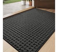 DEXI Felpudo de Entrada 44 x 76 cm, Alfombrilla Antideslizante y Absorbente, Resistente y Lavable, Alfombra Interior para Puertas, Pasillo, Cocina, Oficina, Gris Oscuro